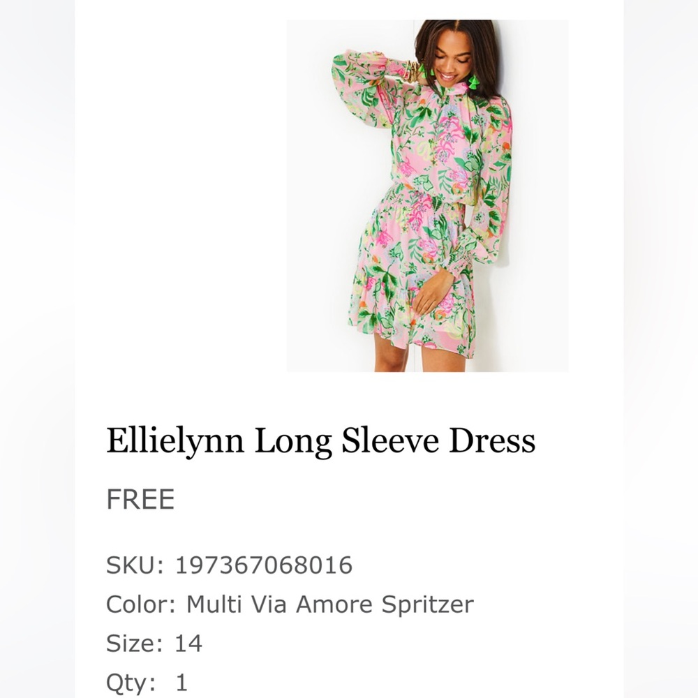 NWT Lilly Pulitzer Ellielynn Long Sleeve Dress - Picture 2 of 15